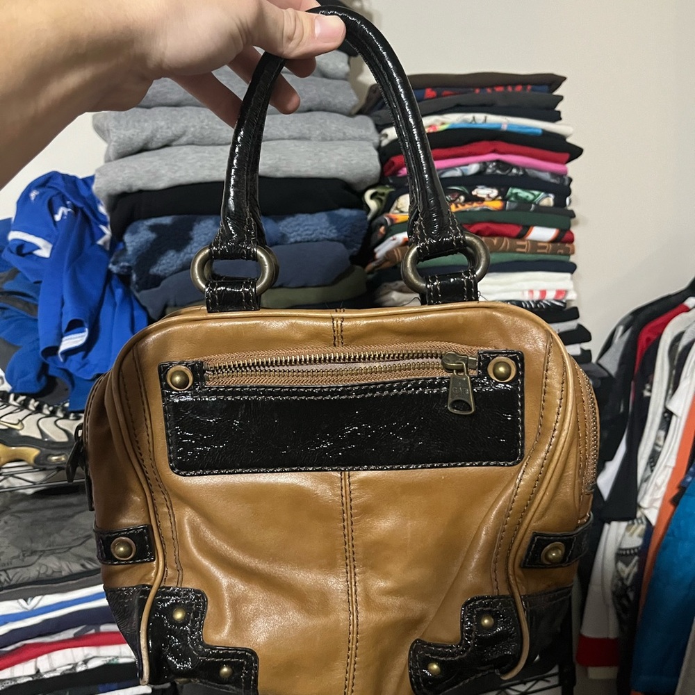 GAP Tan and Black Satchel Bag